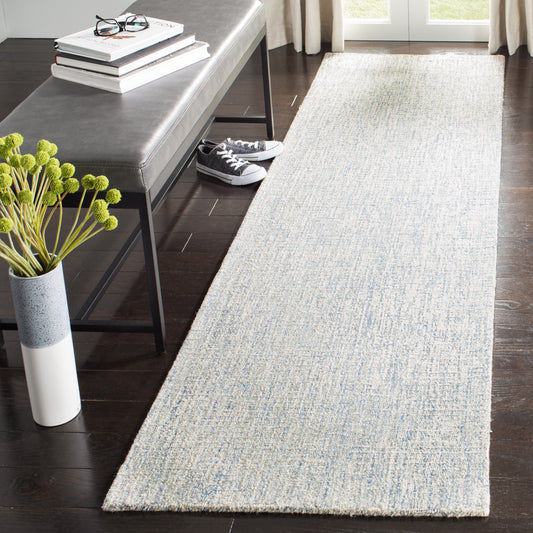 Safavieh  Abstract 471 Ivory/Blue Solid/Tonal 2ft-3in x 18ft Runner Rug