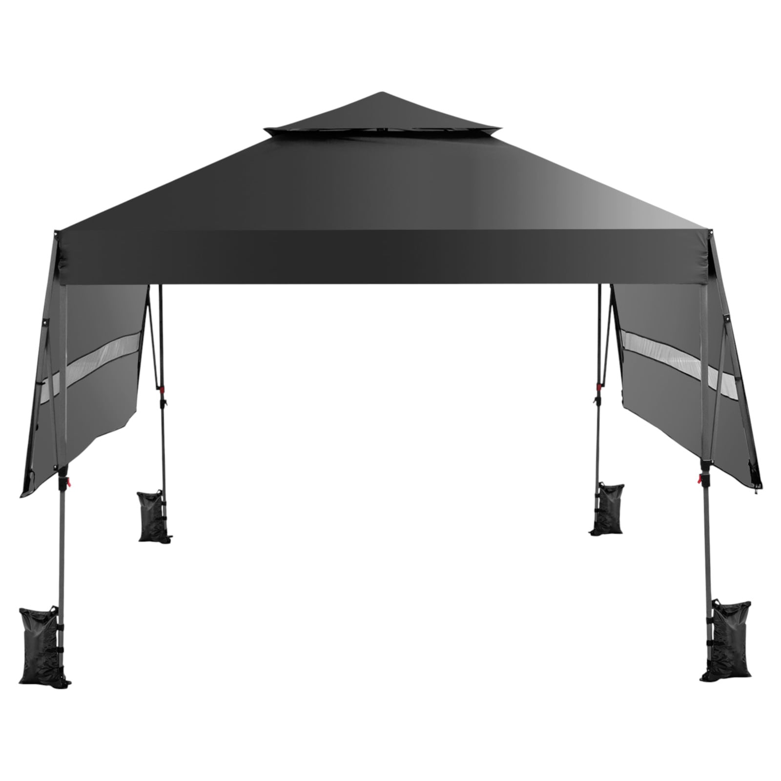 Slickblue 10 ft L x 17.6 ft W Rectangular Pop Up Canopy Tent with Dual Half Awnings and Vented Top for Backyard and Camping - Color Options