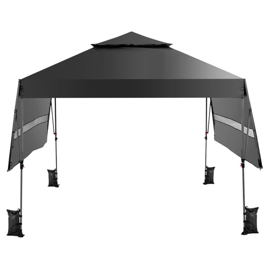 Slickblue 10 ft L x 17.6 ft W Rectangular Pop Up Canopy Tent with Dual Half Awnings and Vented Top for Backyard and Camping - Color Options
