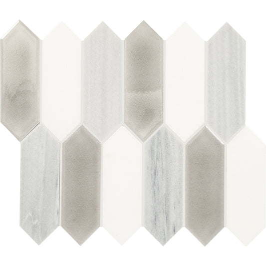 Daltile Fonte Nautical Grey Blend 10-in x 12-in Honed Natural Marble/limestone Hexagon Mosaic Floor and Wall Tile ( 8.02-sq ft Carton )