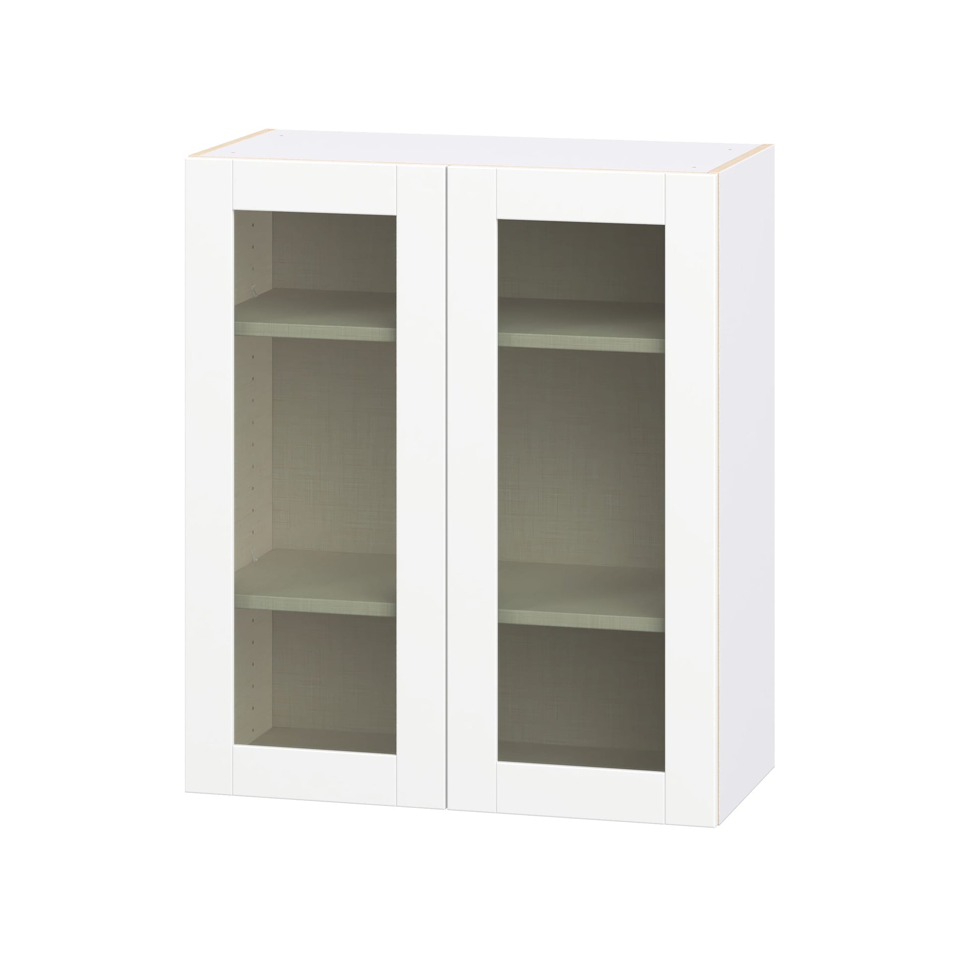 Hugo&Borg Rosemont 30-in W x 35-in H x 14-in D Glacier White Wall Fully Assembled Cabinet Glass Panel Glass