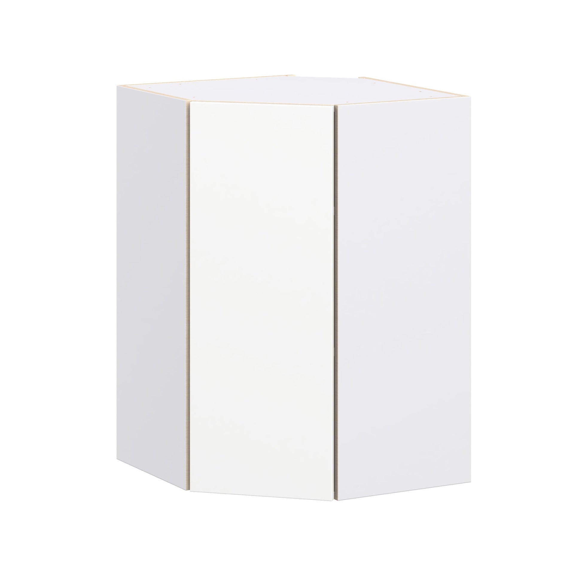 Hugo&Borg Lasalle 24-in W x 35-in H x 24.5-in D Bright White Slab Diagonal Corner Wall Fully Assembled Cabinet Flat Panel Slab