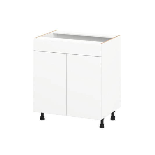 Hugo&Borg Lasalle 30-in W x 34.5-in H x 21.83-in D Bright White Slab Sink Base Fully Assembled Cabinet Flat Panel Slab