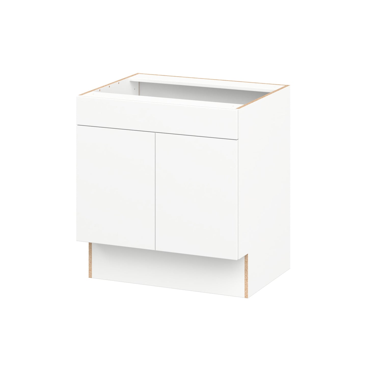 Hugo&Borg Lasalle 30-in W x 32.5-in H x 24.5-in D Bright White Slab Sink Base Fully Assembled Cabinet Flat Panel Slab