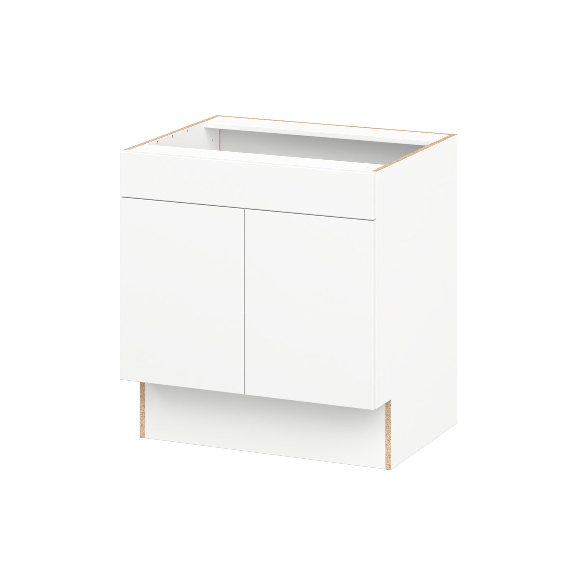 Hugo&Borg Lasalle 30-in W x 32.5-in H x 24.5-in D Bright White Slab Sink Base Fully Assembled Cabinet Flat Panel Slab