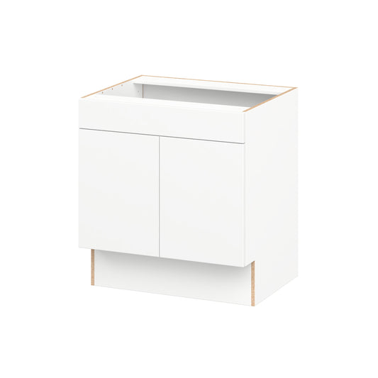 Hugo&Borg Lasalle 30-in W x 32.5-in H x 24.5-in D Bright White Slab Sink Base Fully Assembled Cabinet Flat Panel Slab