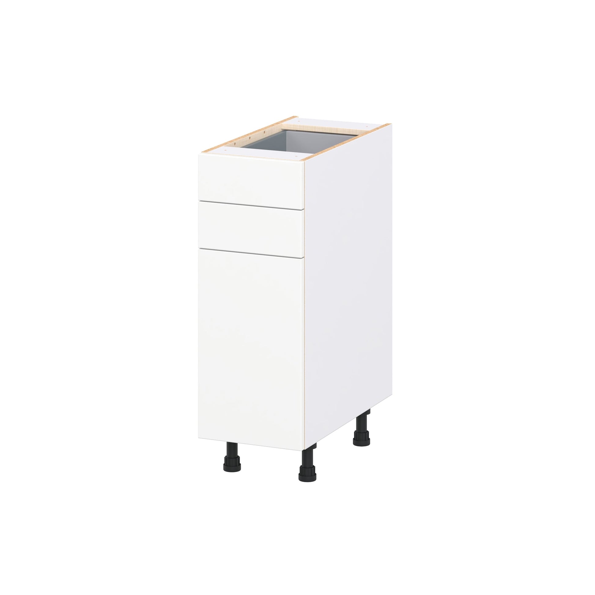 Hugo&Borg Lasalle 12-in W x 34.5-in H x 24.5-in D Bright White Slab 2 -Drawers Base Fully Assembled Cabinet Flat Panel Slab