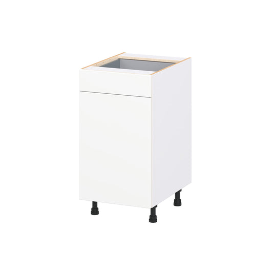 Hugo&Borg Lasalle 18-in W x 34.5-in H x 24.5-in D Bright White Slab Base Fully Assembled Cabinet Flat Panel Slab