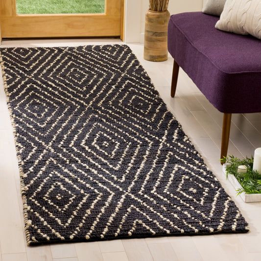 Safavieh  Bohemian 702 Black/Ivory Contemporary 2ft-3in x 13ft Runner Rug