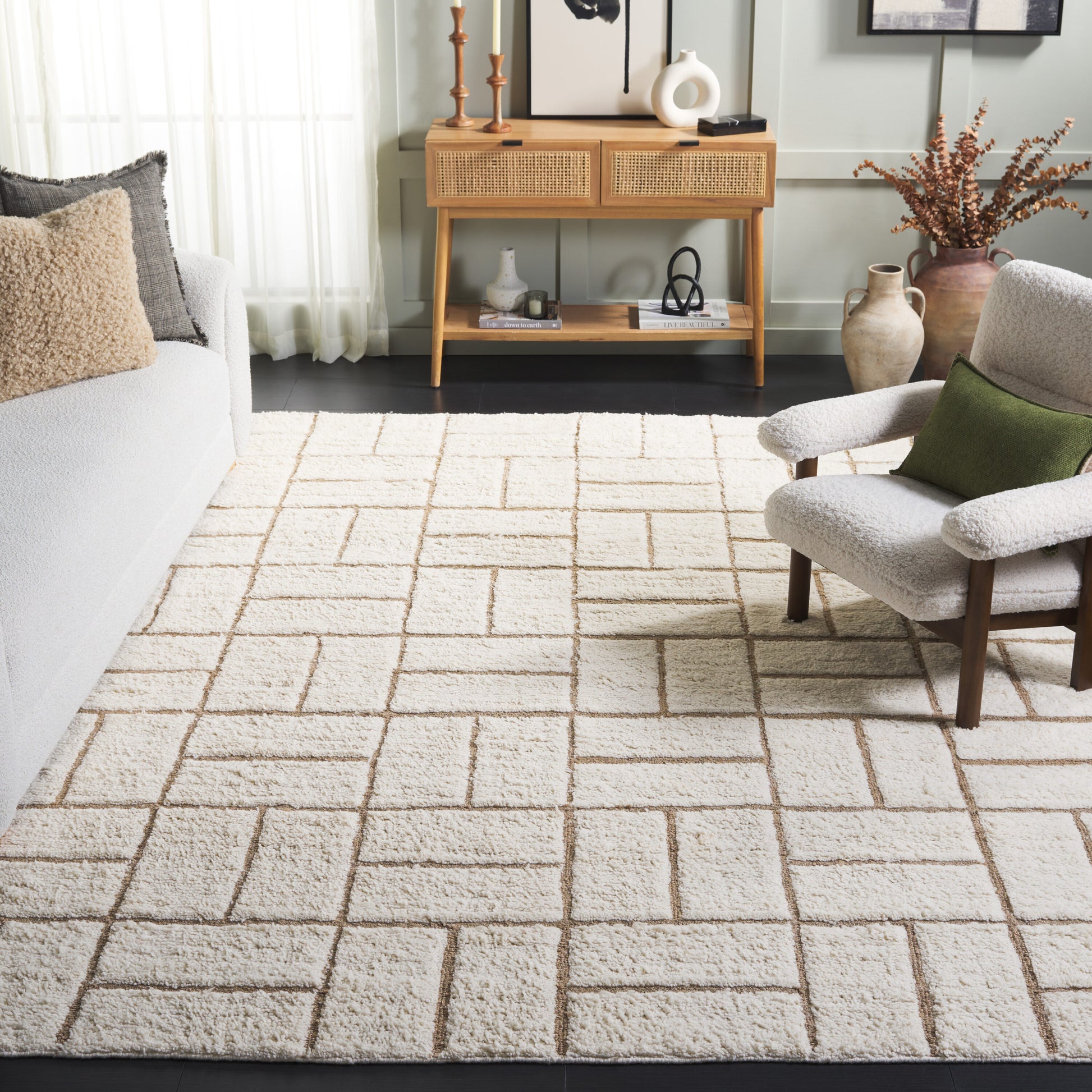 Safavieh  Casablanca 795 Natural/Ivory Contemporary 8ft x 10ft Large Rectangle Rug