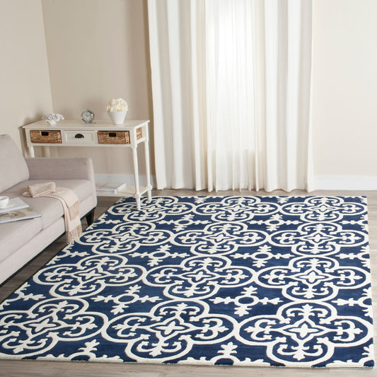 Safavieh  Cht729 Dark Blue/Ivory Contemporary 8ft x 10ft Large Rectangle Rug