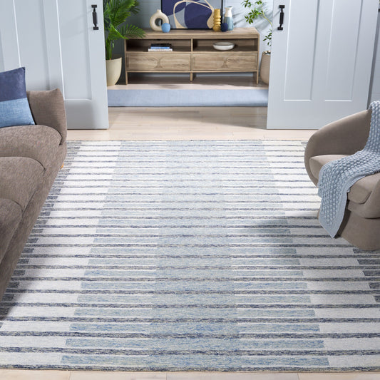 Safavieh  Ebony 812 Ivory/Blue Contemporary 8ft x 10ft Large Rectangle Rug