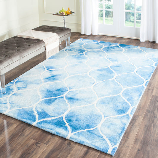 Safavieh  Dip Dye 685 Blue/Ivory Contemporary 5ft x 8ft Medium Rectangle Rug