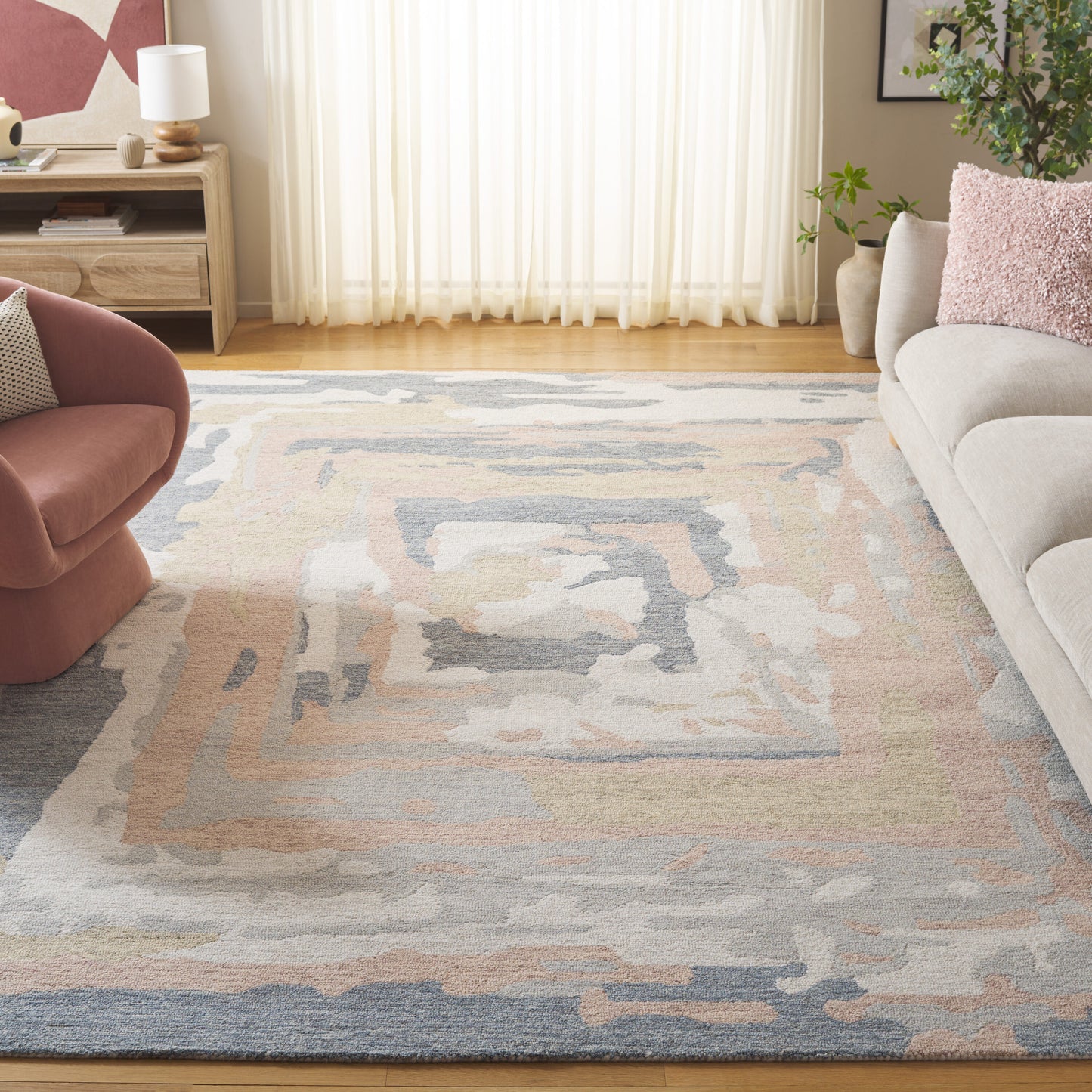 Safavieh  Ebony 924 Gray/Ivory Solid / Tonal 9ft x 12ft Large Rectangle Rug