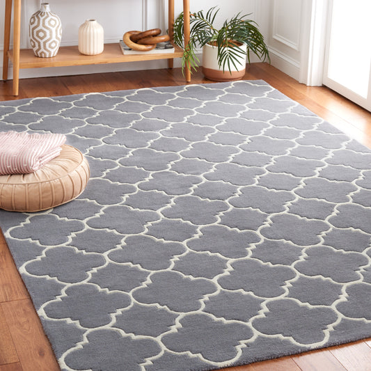 Safavieh  Cht717 Dark Gray/Ivory Contemporary 6ft x 9ft Medium Rectangle Rug