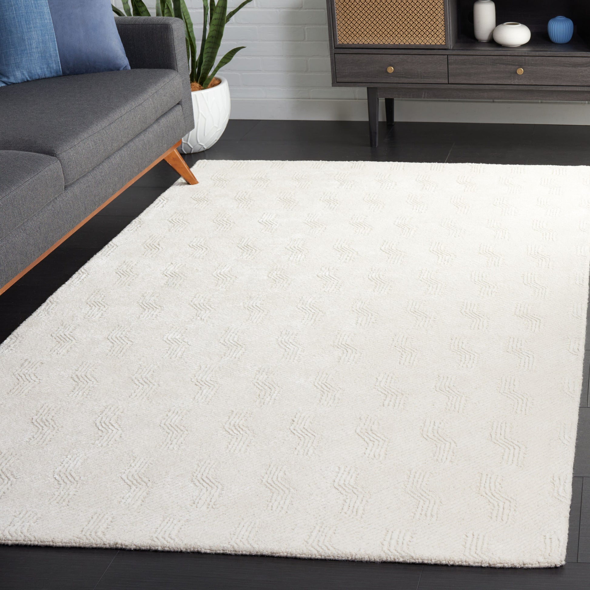 Safavieh  Glamour 402 Ivory Contemporary 5ft x 8ft Medium Rectangle Rug