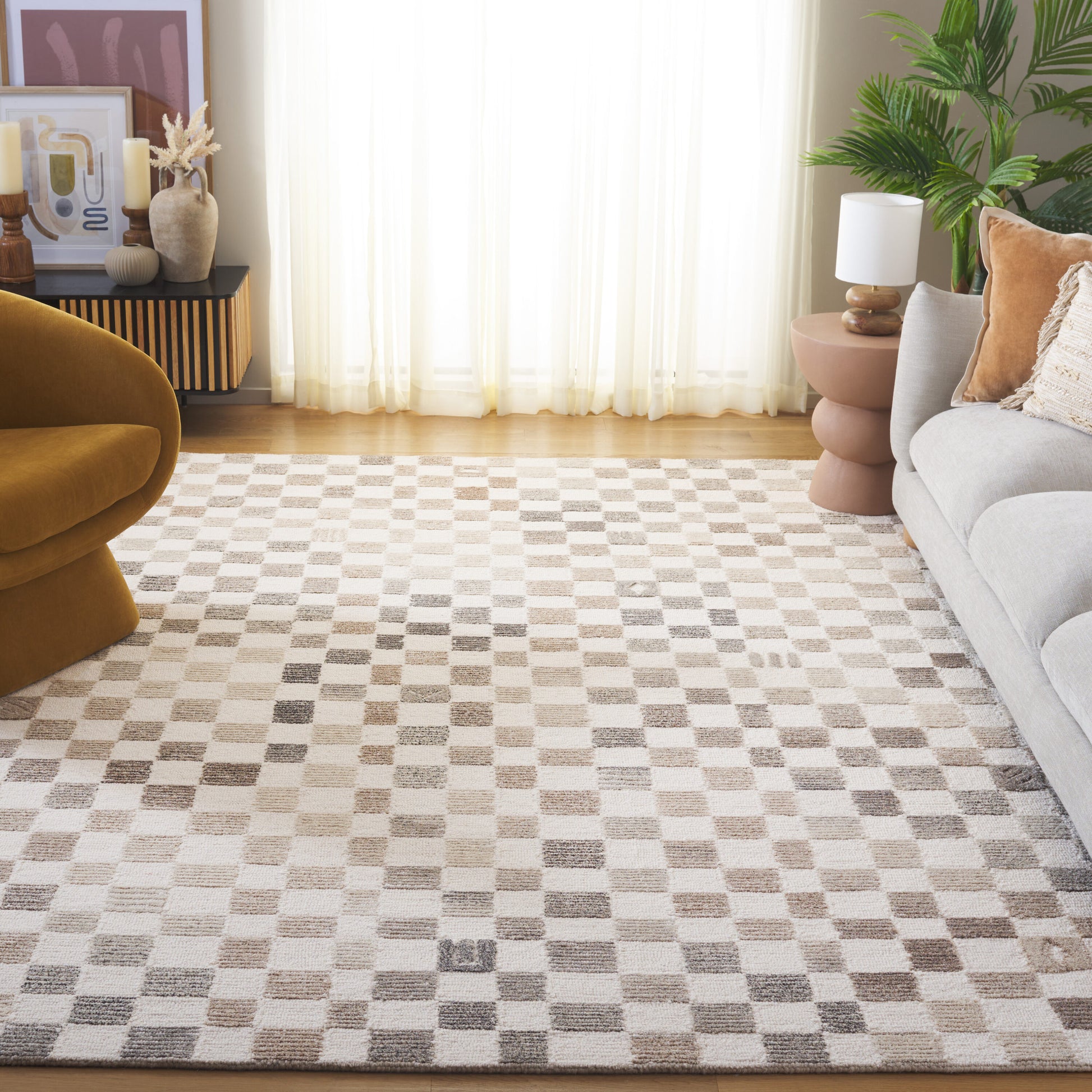 Safavieh  Ebony 505 Natural/Beige Contemporary 6ft x 9ft Medium Rectangle Rug