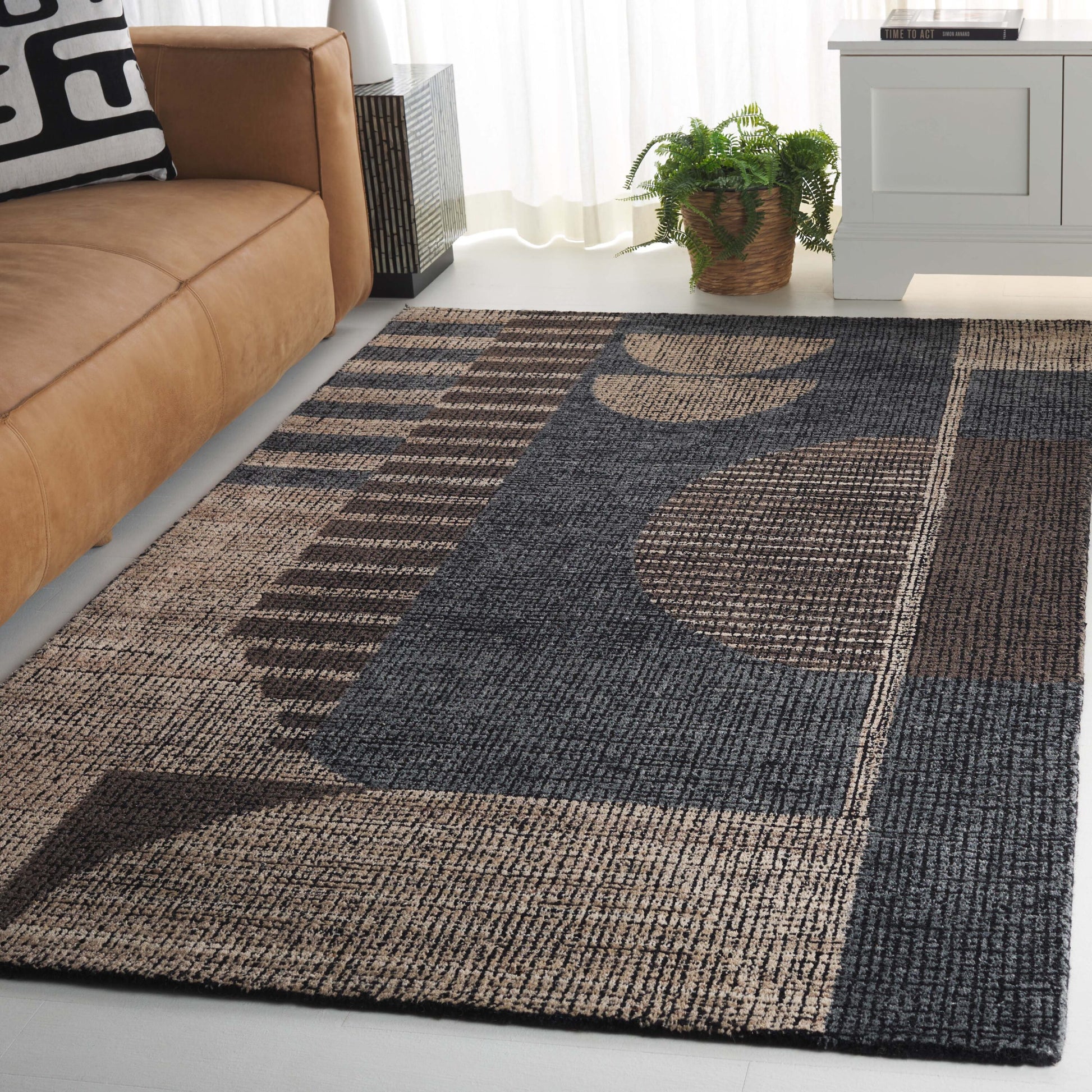 Safavieh  Fifth Avenue 401 Beige/Gray Contemporary 5ft x 8ft Medium Rectangle Rug