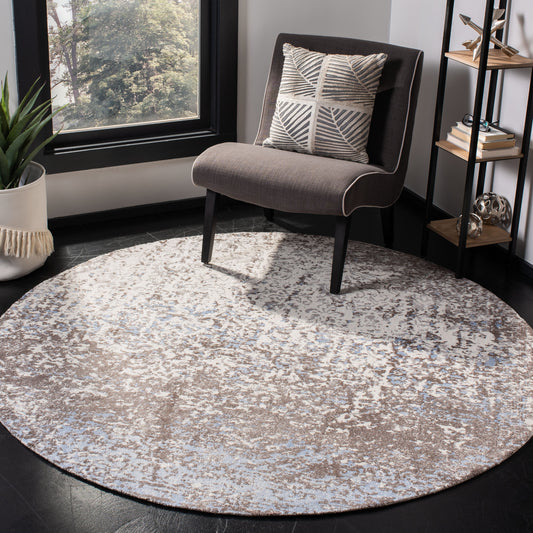 Safavieh  Expression 477 Ivory/Gray Transitional 6ft x 6ft Round Rug