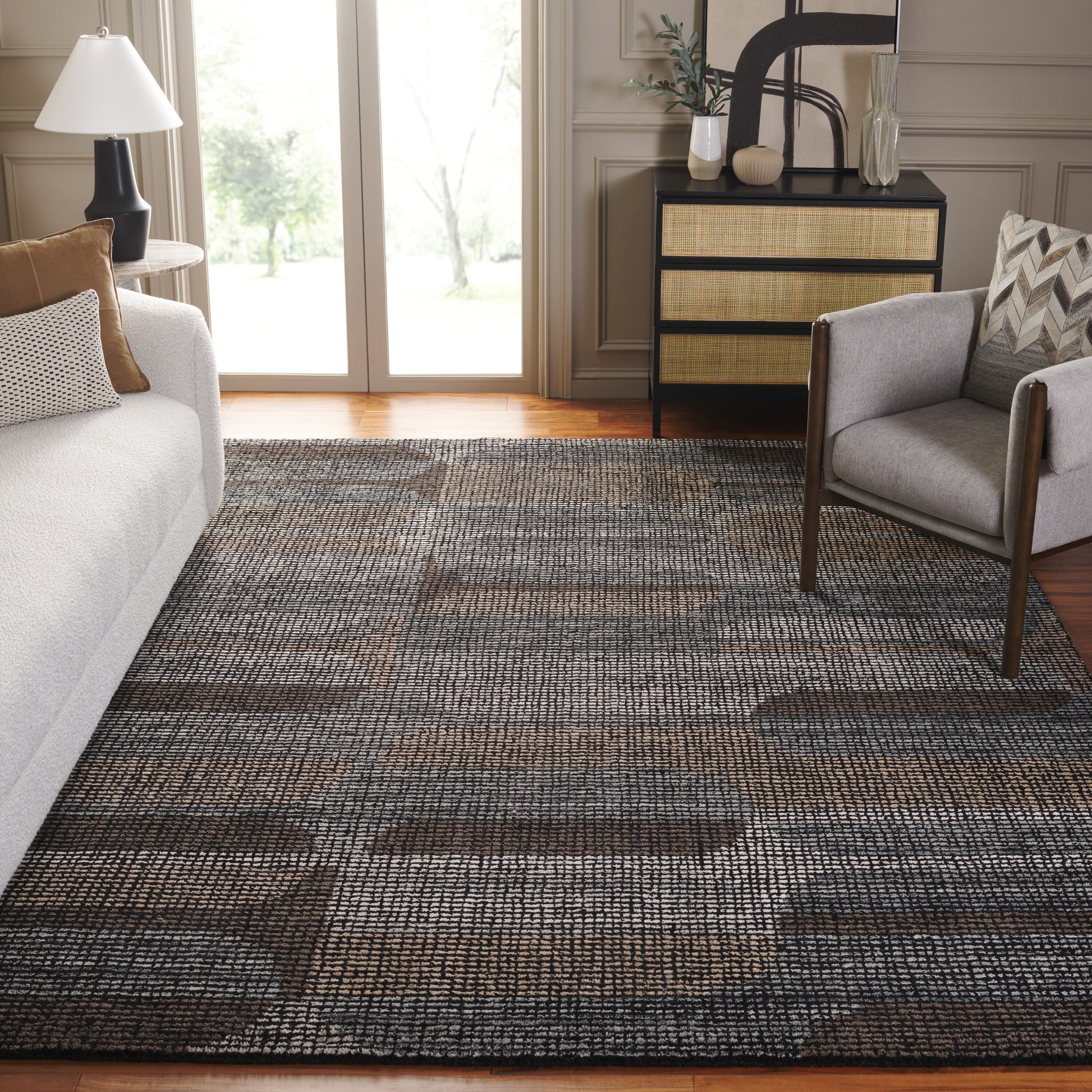 Safavieh Fifth Avenue 404 Gray/Beige Contemporary 6ft x 9ft Medium Rectangle Rug