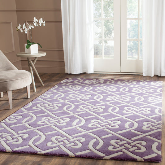 Safavieh  Chatham 754 Purple/Ivory Contemporary 5ft x 8ft Medium Rectangle Rug
