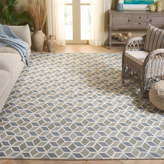 Safavieh  Ebony 656 Ivory/Gray Contemporary 8ft x 10ft Large Rectangle Rug