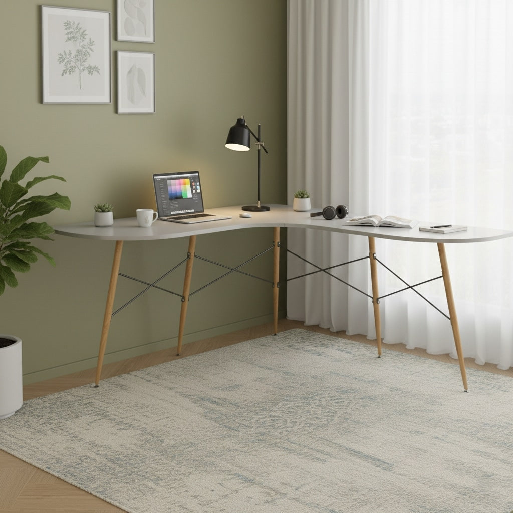 Teamson Home Roberto 24.02-in Gray Modern/Contemporary L-shaped desk