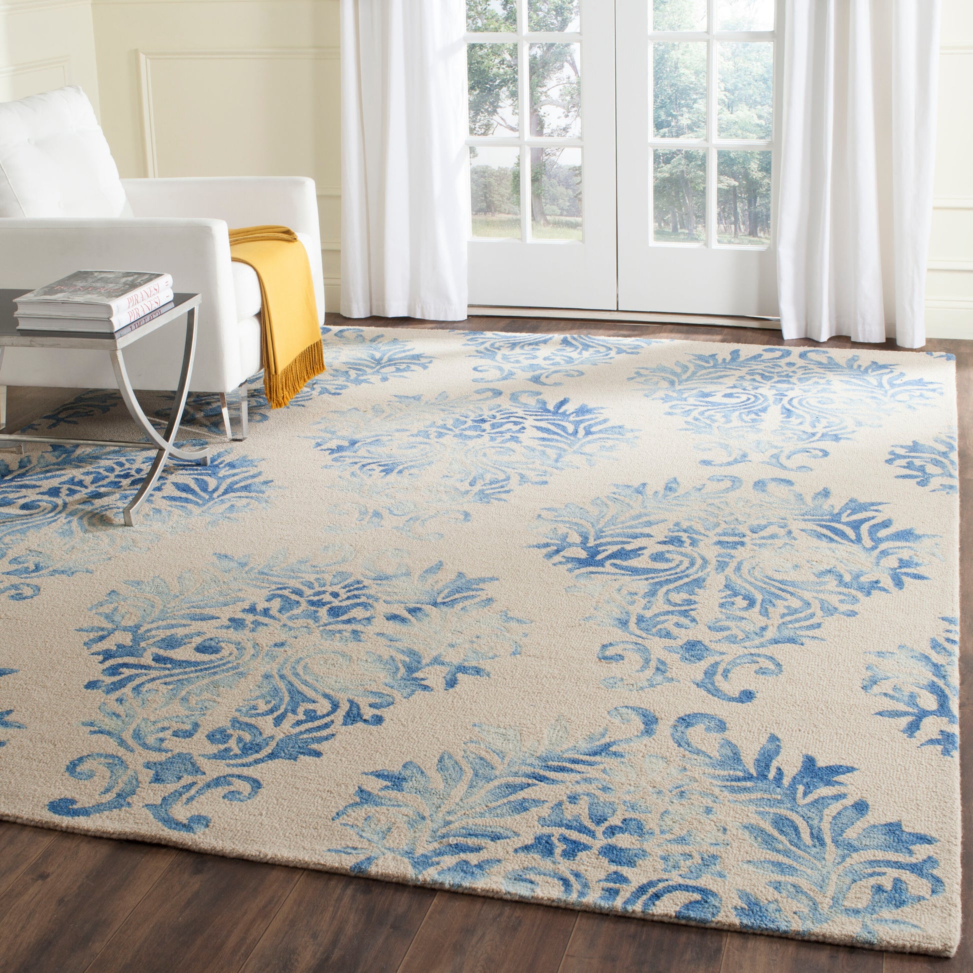 Safavieh  Dip Dye 516 Beige/Blue Traditional 8ft x 10ft Large Rectangle Rug