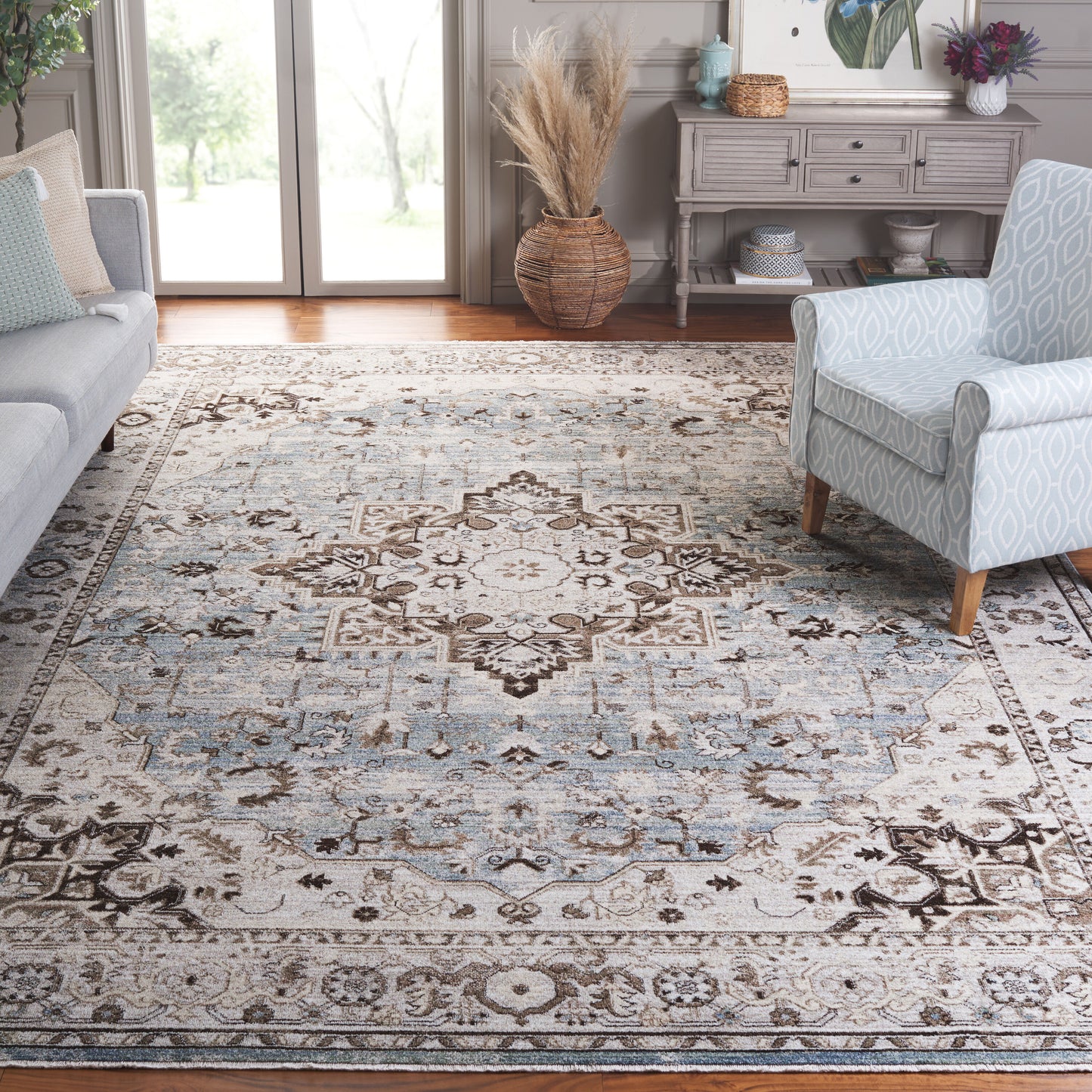 Safavieh Antique Patina 644F Grey/Blue 8ft x 9ft-6in Large Rectangle Rug