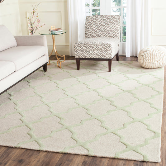 Safavieh  Cambridge 121 Ivory/Light Green Contemporary 6ft x 9ft Medium Rectangle Rug