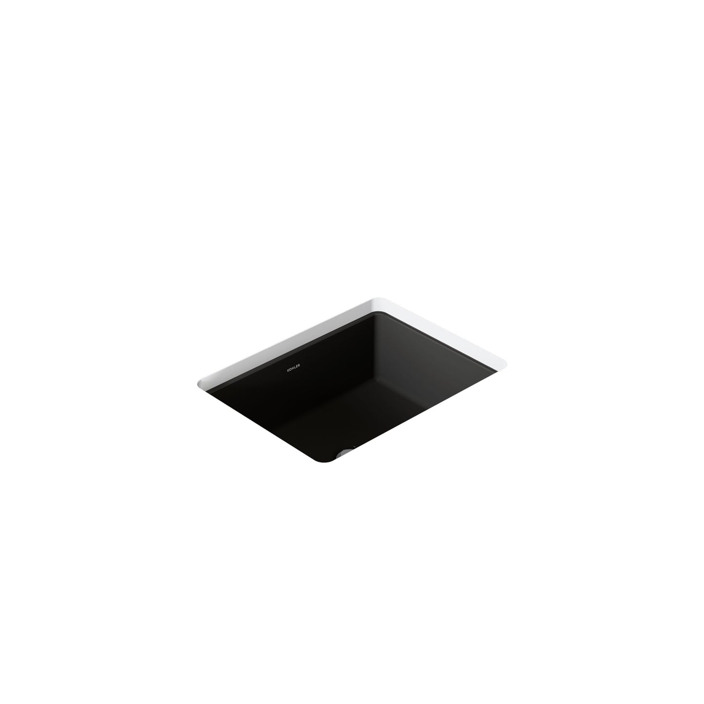 KOHLER Verticyl Rectangle Vitreous China 17.125-in Undermount Rectangular Traditional Black Bathroom Sink