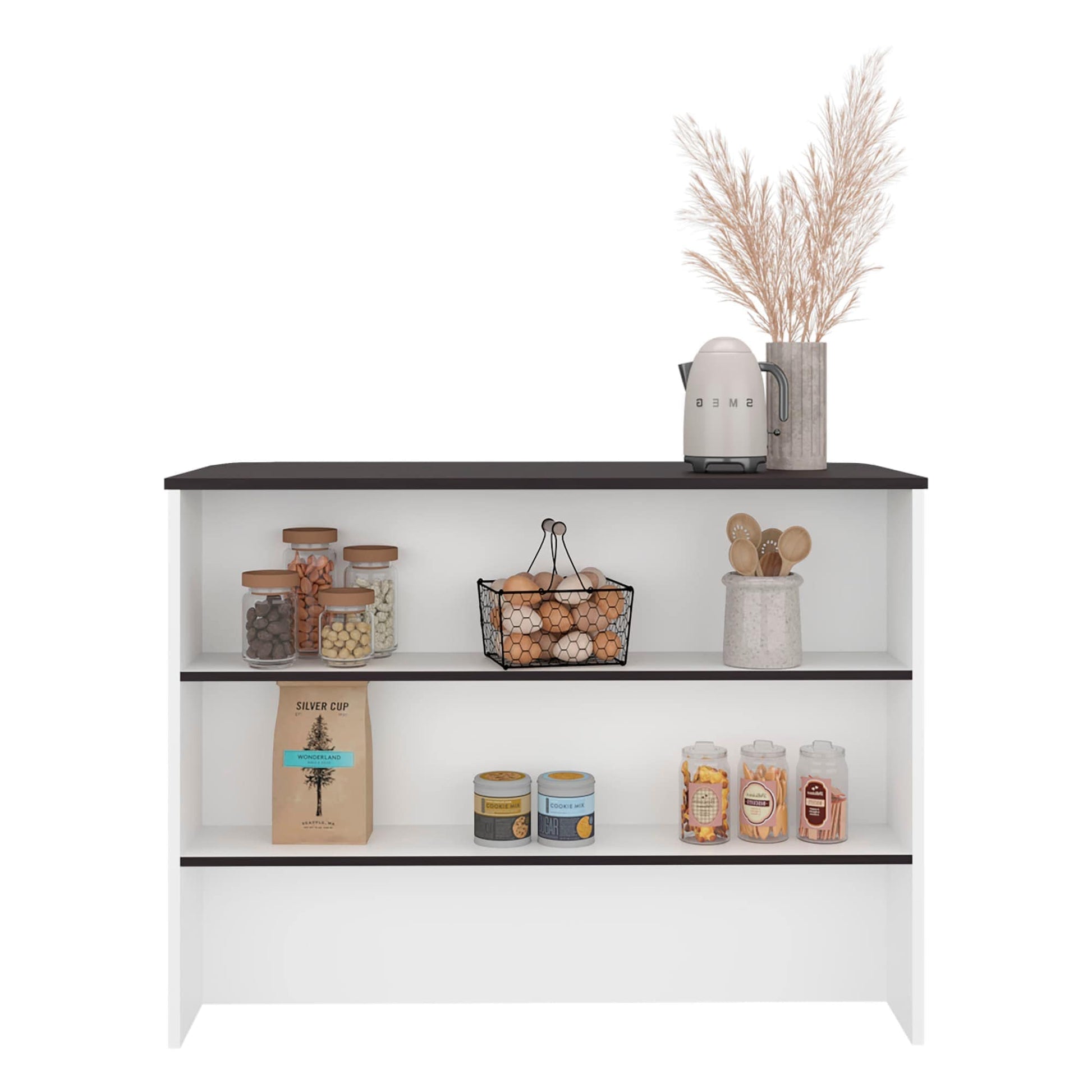 Runesay White MDF Base with MDF Kitchen Island ( 47.2-in x 23.6-in x 35.4-in )