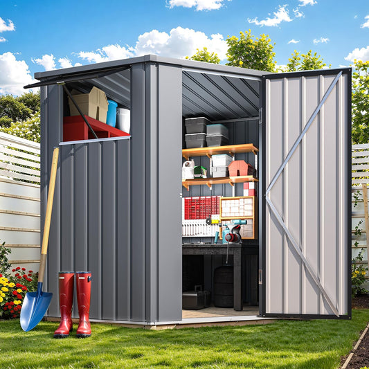AECOJOY  Corner 6x6 Storage Sheds Outdoor Storage with Openable Windows