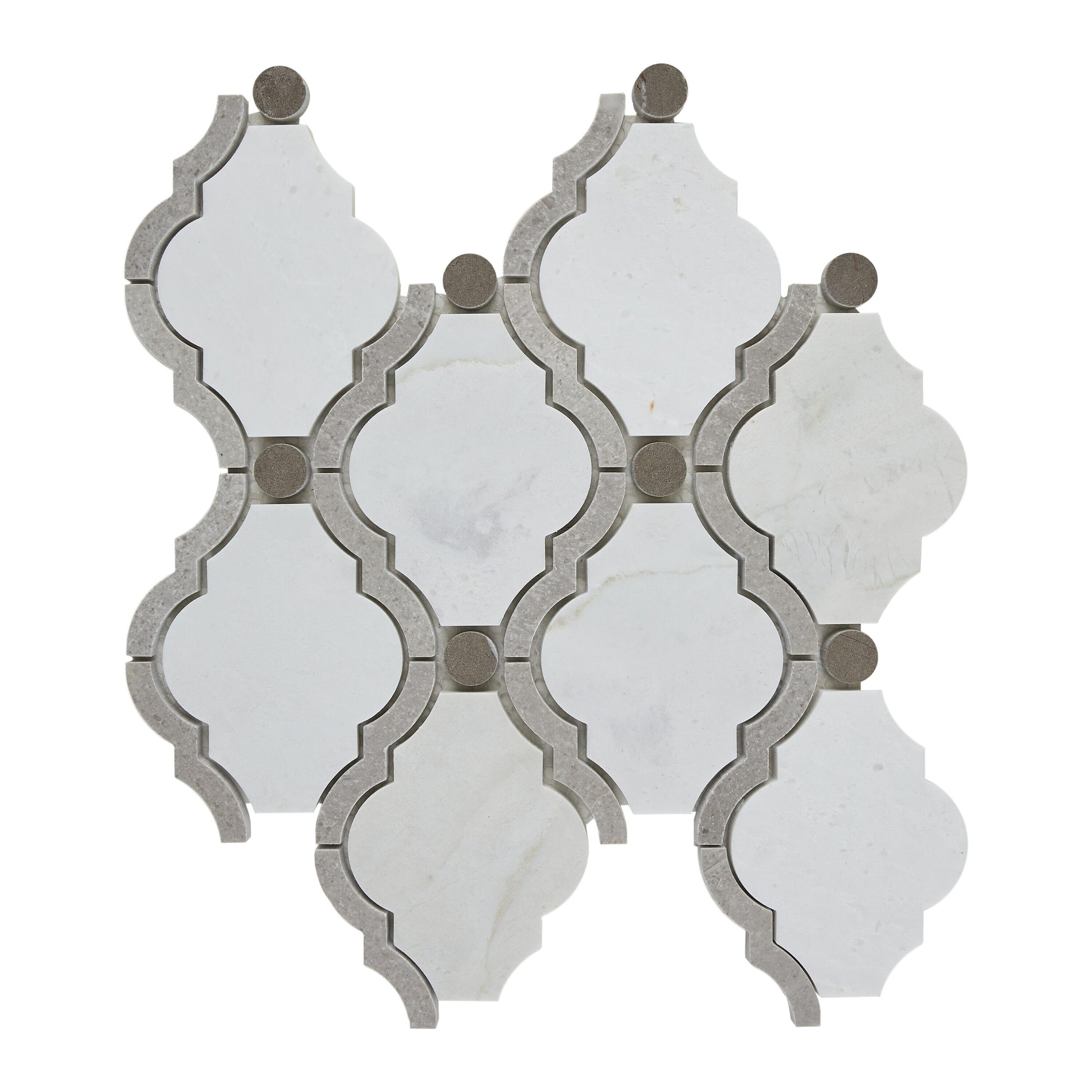 Daltile Decorative Accents Stormy Mist Blend D 12-in x 14-in Polished Natural Marble/limestone Multi-shaped Mosaic Floor and Wall Tile ( 7.6-sq ft Carton )