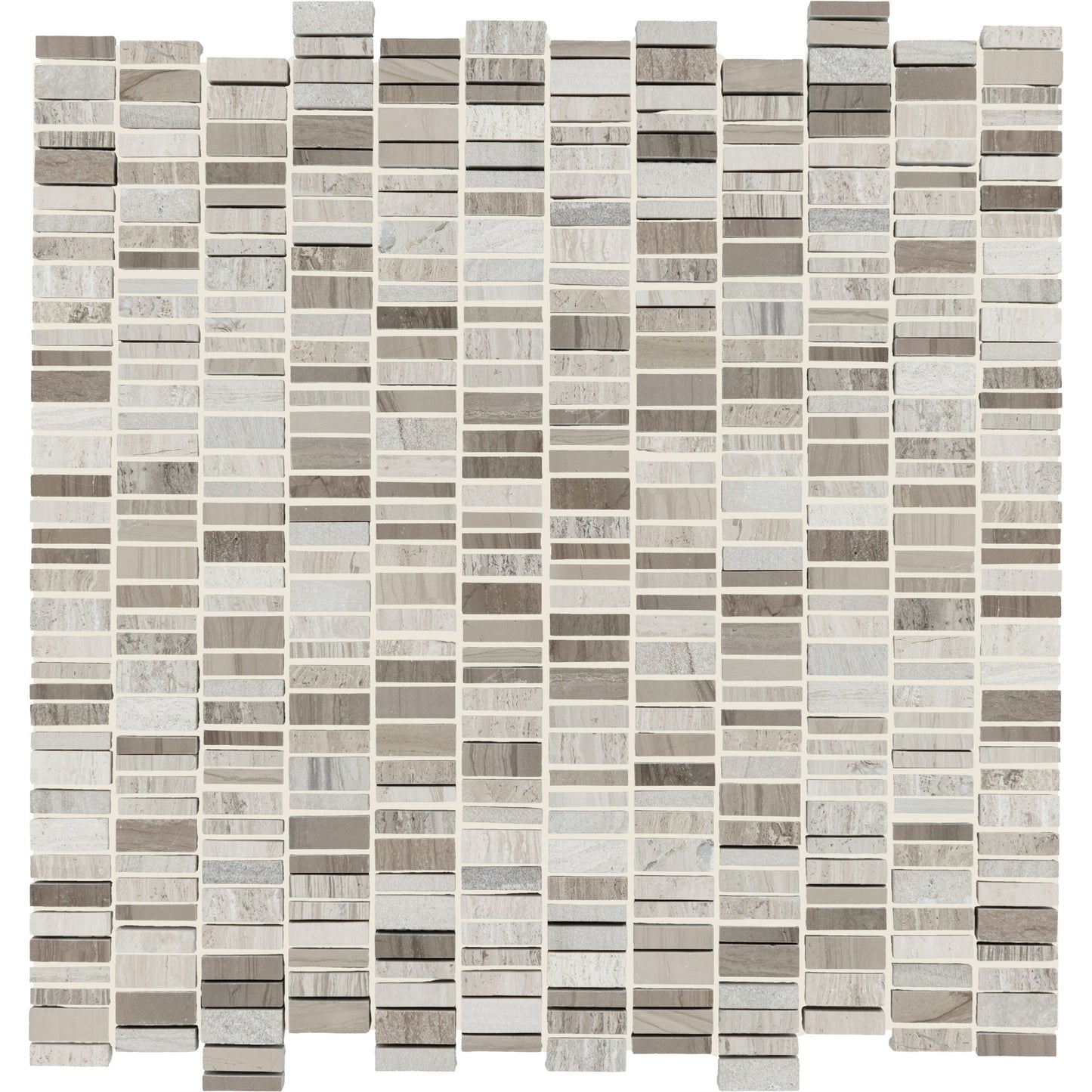 Daltile Decorative Accents Chennile White/ Silver Screen 12-in x 12-in Multi-finish Natural Marble/limestone Mosaic Floor and Wall Tile ( 11-sq ft Carton )