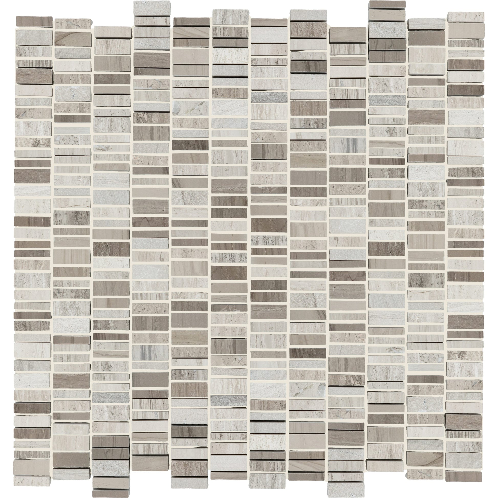 Daltile Decorative Accents Chennile White/ Silver Screen 12-in x 12-in Multi-finish Natural Marble/limestone Mosaic Floor and Wall Tile ( 11-sq ft Carton )