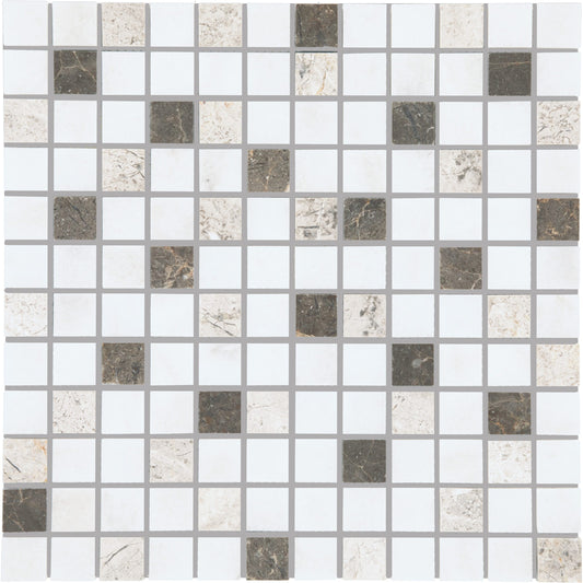 Daltile Decorative Accents Tirso Blend 12-in x 12-in Honed Natural Marble/limestone Mosaic Floor and Wall Tile ( 6-sq ft Carton )