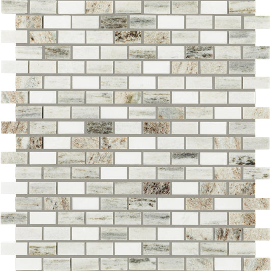 Daltile Decorative Accents Panaro Blend 12-in x 12-in Polished Natural Marble/limestone Mosaic Floor and Wall Tile ( 6-sq ft Carton )