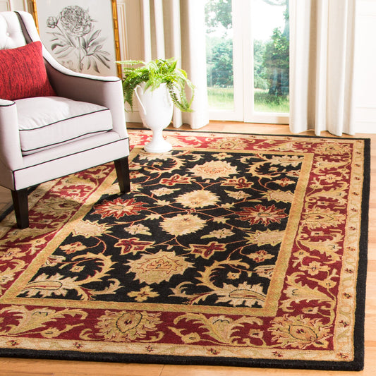 Safavieh  Cl244 Black/Burgundy Traditional 6ft x 9ft Medium Rectangle Rug