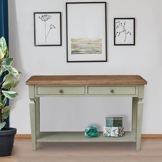 International Concepts Rectangular Wood Hickory Rubberwood 48-in W x 30-in H Console table with Drawers