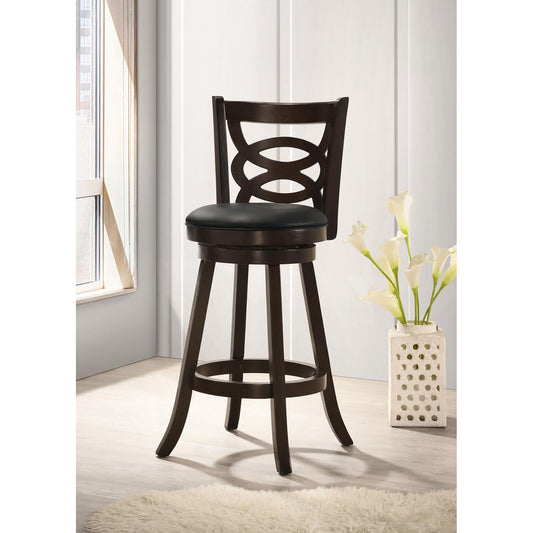 LOVMOR Cappuccino Swivel Bar Height Stool Set of 2