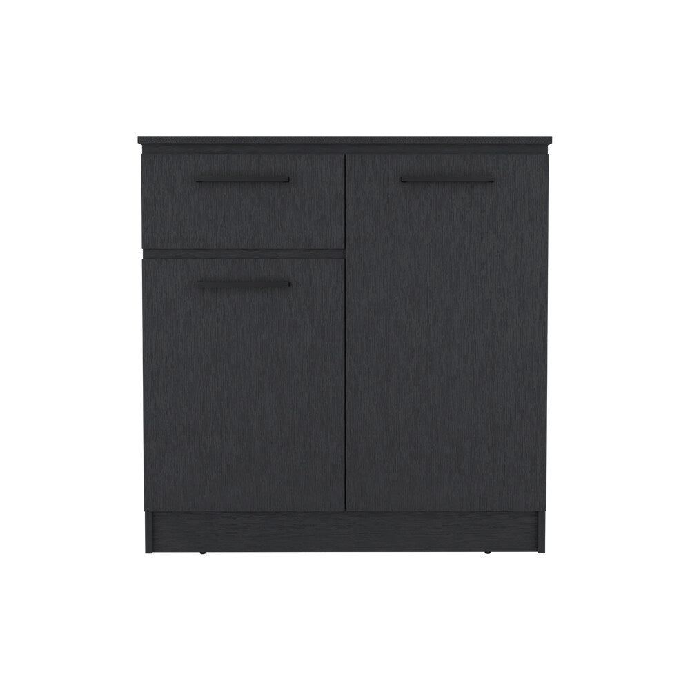 Tatayosi Carlin Black Dual Purpose Dresser and TV Stand with Inner Metal Rod Reinforcement for Bedroom and Living Room