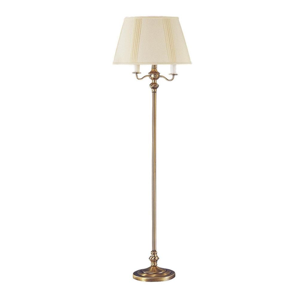 Benzara Floor Lamps 59-in Gold Standard Floor Lamp with Fabric Shade
