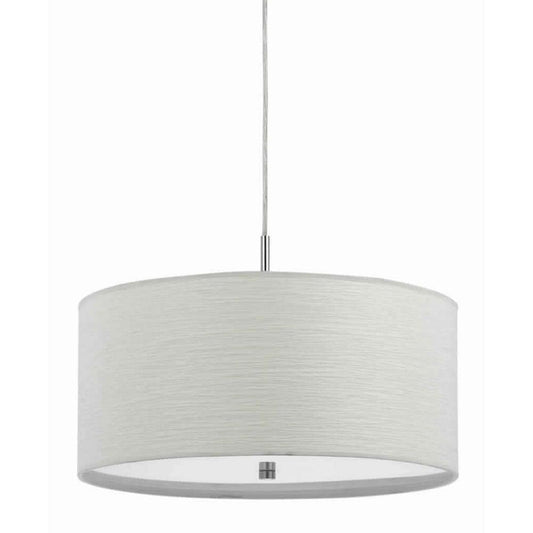 Benzara Pendants 1 -Light White Modern/contemporary Clear glass Drum Medium Hanging Pendant light