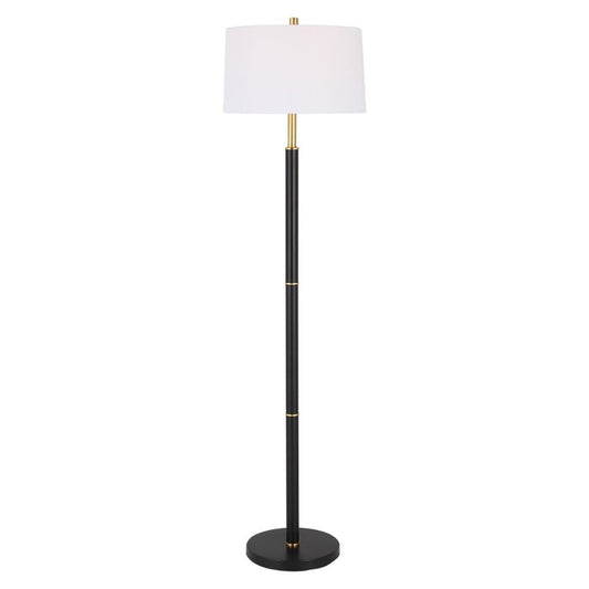 Benzara Floor Lamps 61.5-in White Standard Floor Lamp with Fabric Shade