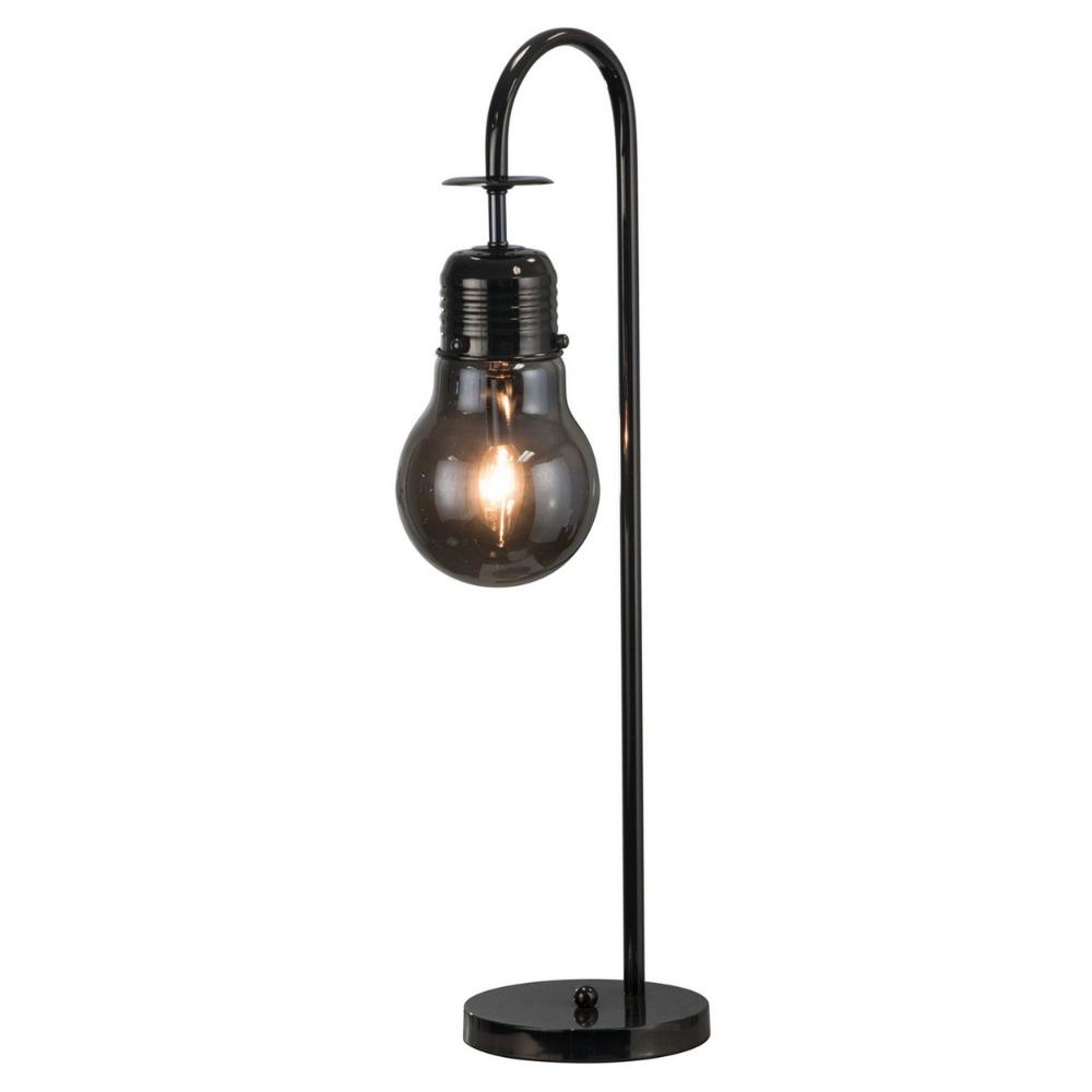 Benzara Table Lamps 29.5-in Black Nickel On/Off switch Table Lamp with Glass Shade
