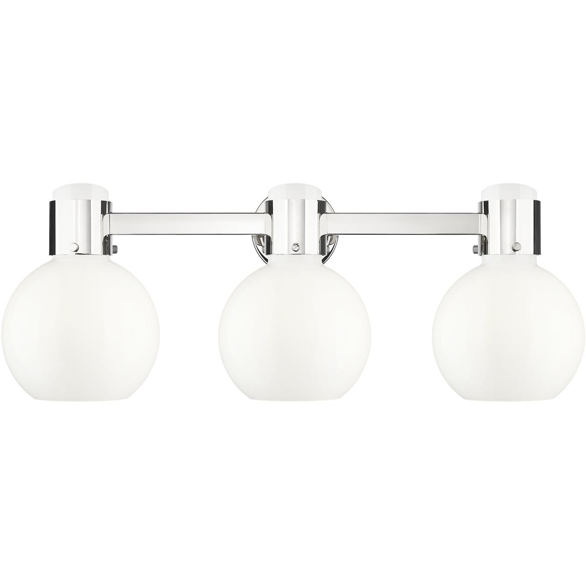 Innovations Lighting  464-3W-PN-G464B-7GW Lawton Sphere Bathroom Vanity Light Polished Nickel