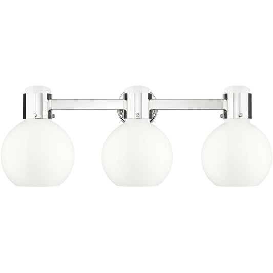 Innovations Lighting  464-3W-PN-G464B-7GW Lawton Sphere Bathroom Vanity Light Polished Nickel