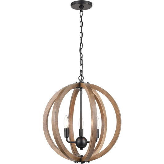 Atlas Lighting and Home  CL11075-NA Barrow Chandelier Brown with Matte Black
