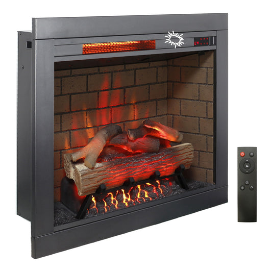 SINOFURN 27.5-in Black Electric Fireplace Insert